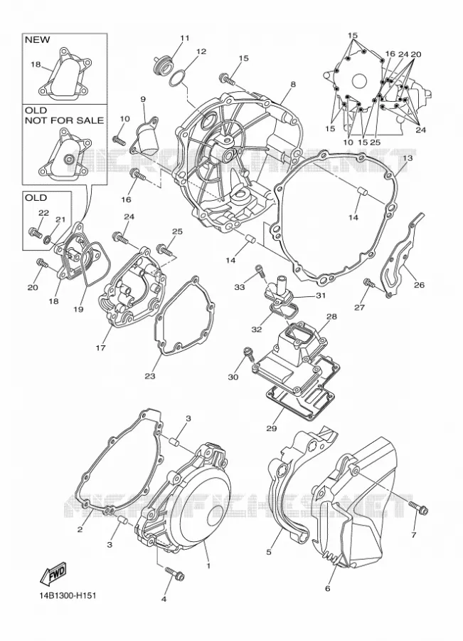 CARTER - MOTEUR 1 Yamaha MOTO 1000 2009 R1  YZF-R1 R1
