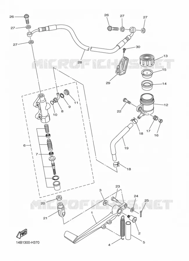 MAITRE CYLINDRE DE FREIN ARRIERE Yamaha MOTO 1000 2009 R1  YZF-R1 R1