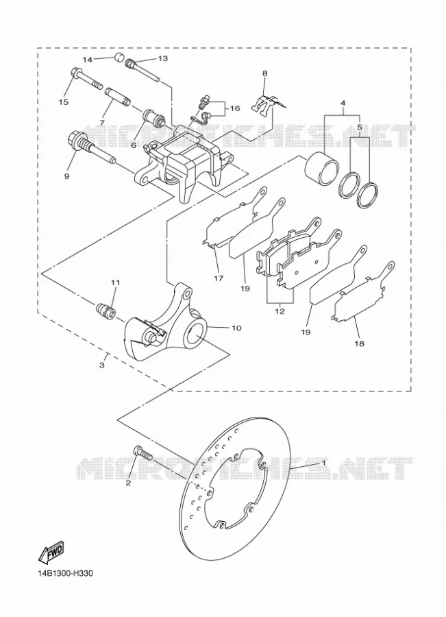ETRIER DE FREIN ARRIERE Yamaha MOTO 1000 2009 R1  YZF-R1 R1