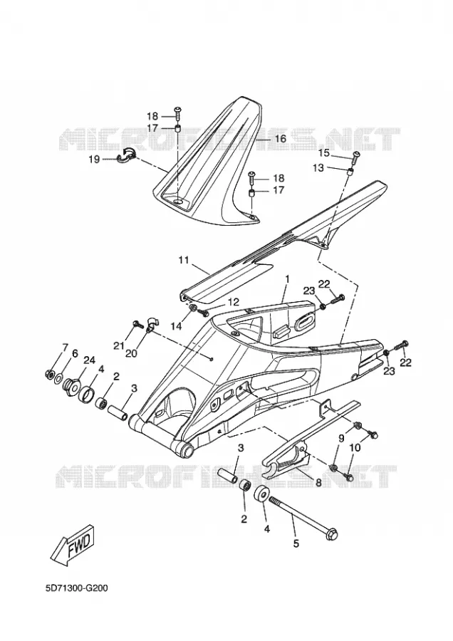 BRAS ARRIERE Yamaha MOTO 125 2009 R125  YZF-R125