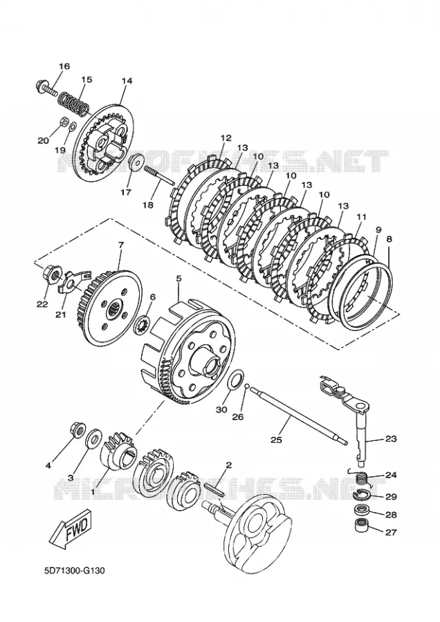 EMBRAYAGE DE DEMARREUR Yamaha MOTO 125 2009 R125  YZF-R125