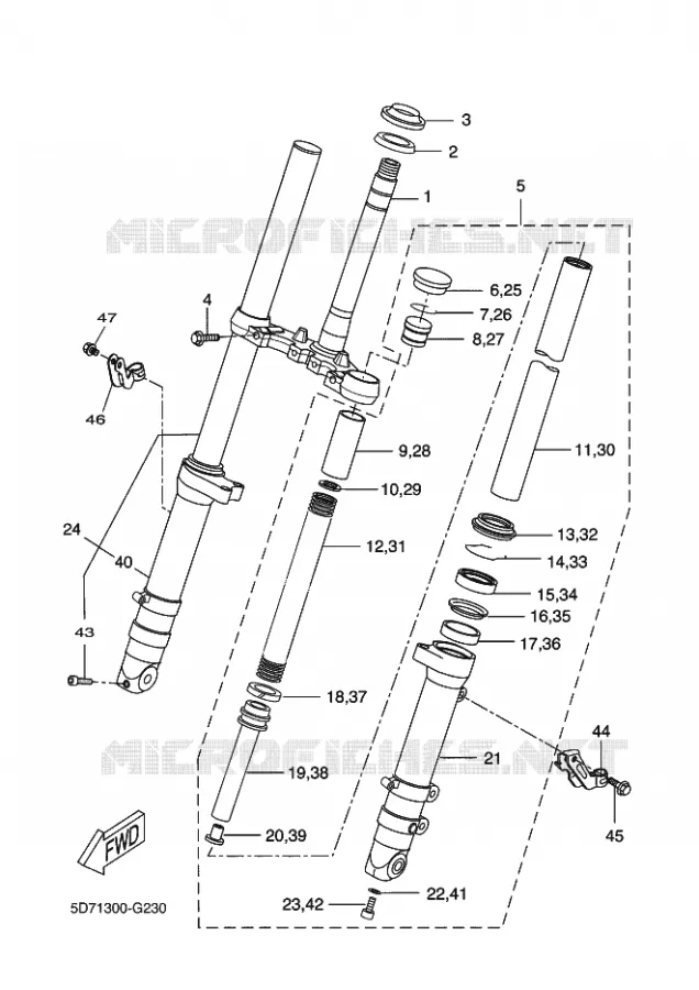 FOURCHE Yamaha MOTO 125 2009 R125  YZF-R125