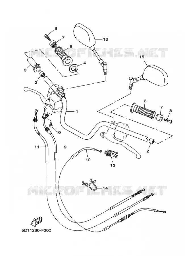 GUIDON ET CABLES Yamaha MOTO 250 2011 YBR  YBR250