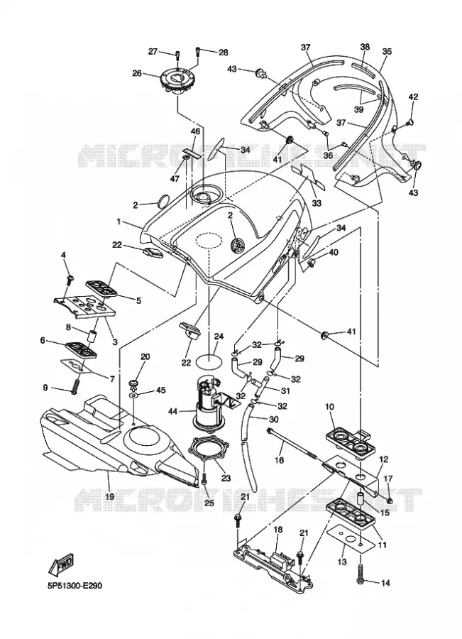 RESERVOIR A ESSENCE Yamaha MOTO 1300 2009 FJR AS ABS  FJR1300AS