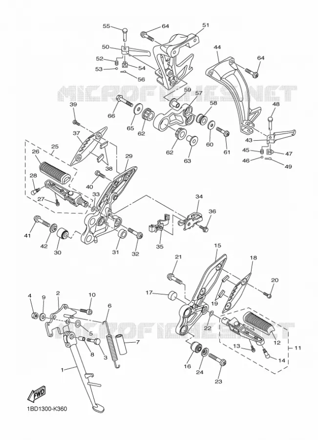 SUPPORT / REPOSE PIEDS Yamaha MOTO 800 2013 FAZER ABS  FZ8-SA