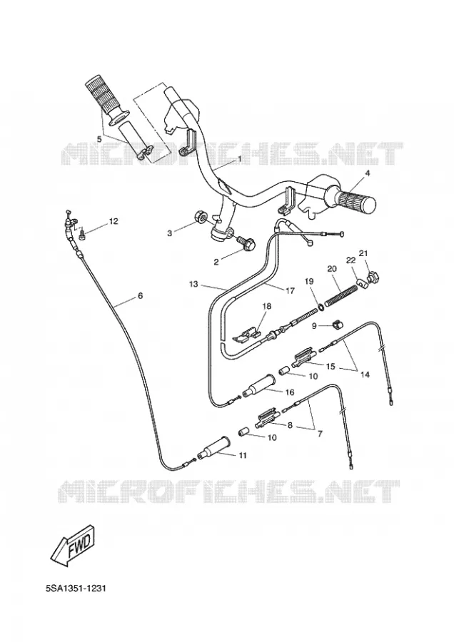 GUIDON ET CABLES Yamaha SCOOTER 50 2009 ROCKET  CW50RSP POWER ROCKET