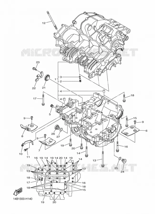 CARTER MOTEUR Yamaha MOTO 1000 2009 R1  YZF-R1 R1