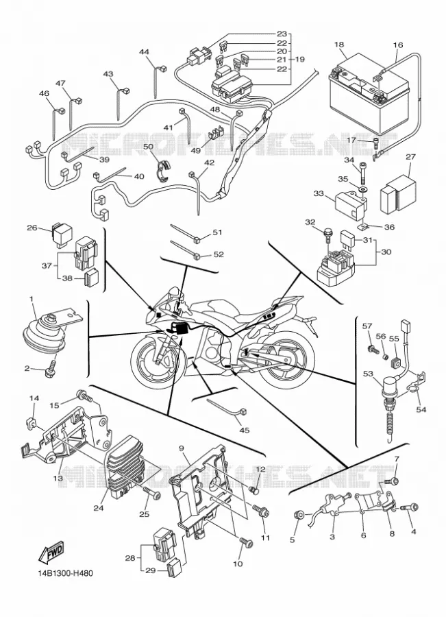 PARTIE ELECTRIQUE 2 Yamaha MOTO 1000 2009 R1  YZF-R1 R1
