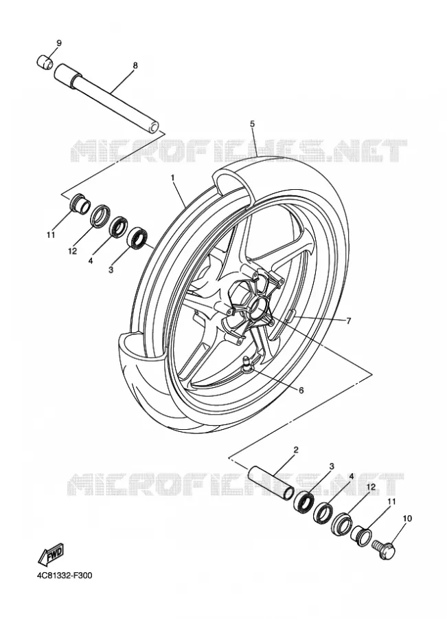ROUE AVANT Yamaha MOTO 1000 2009 R1  YZF-R1 R1