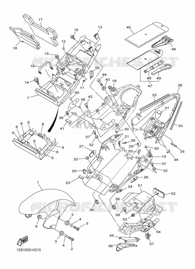 GARDE BOUE Yamaha MOTO 600 2013 R6  YZF-R6