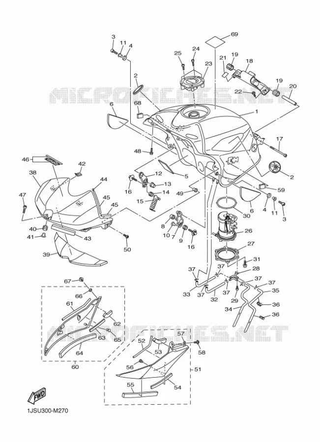 RESERVOIR A ESSENCE Yamaha MOTO 600 2013 R6  YZF-R6