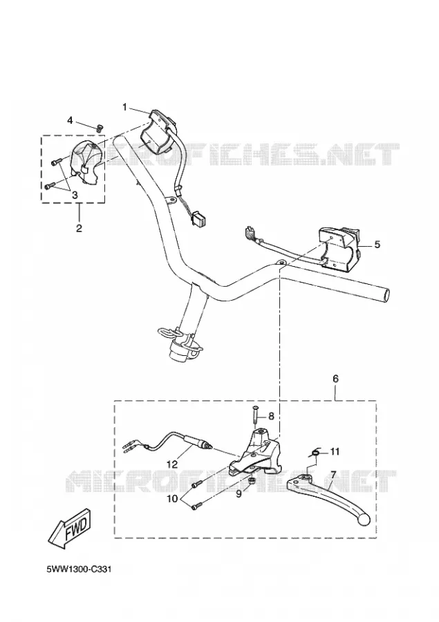 COMMODO / LEVIER Yamaha SCOOTER 50 2009 BOOSTER  CW50 BW'S