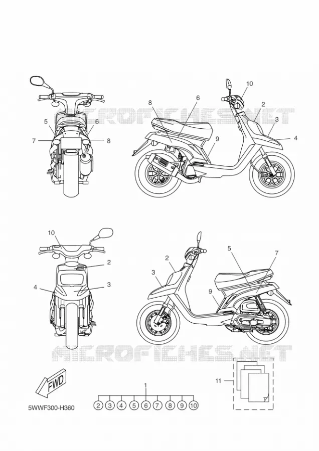 EMBLEME Yamaha SCOOTER 50 2009 BOOSTER  CW50 BW'S