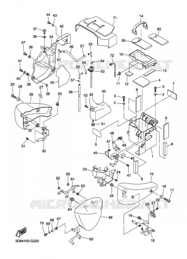 COUVERCLE LATERAL Yamaha MOTO 1300 2009 MIDNIGHT STAR  XVS1300A MIDNIGHT STAR