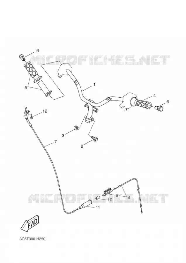 GUIDON ET CABLES Yamaha SCOOTER 50 2009 NITRO  YQ50 NITRO