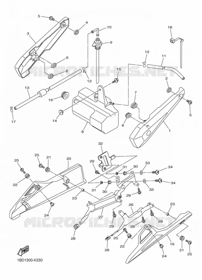 COUVERCLE LATERAL Yamaha MOTO 800 2013 FZ8 ABS  FZ8-NA