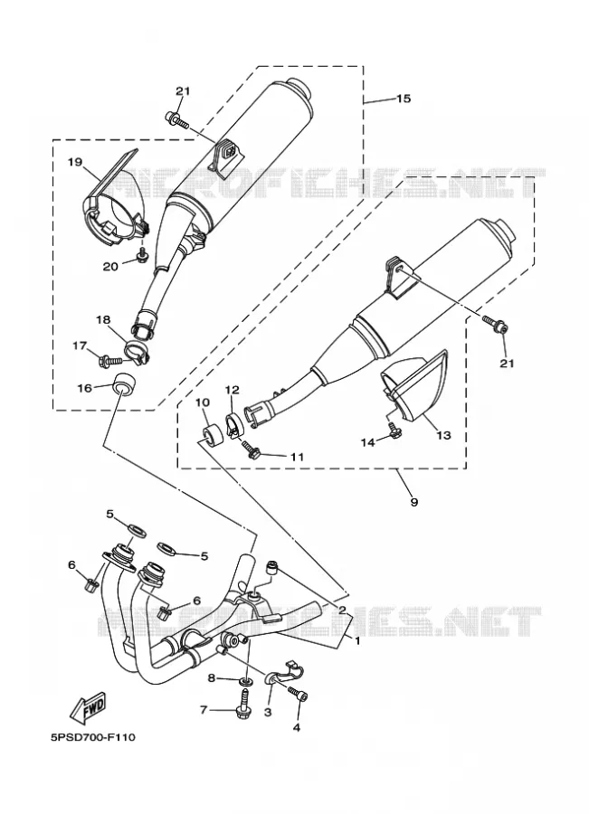 ECHAPPEMENT Yamaha MOTO 900 2009 TDM  TDM900