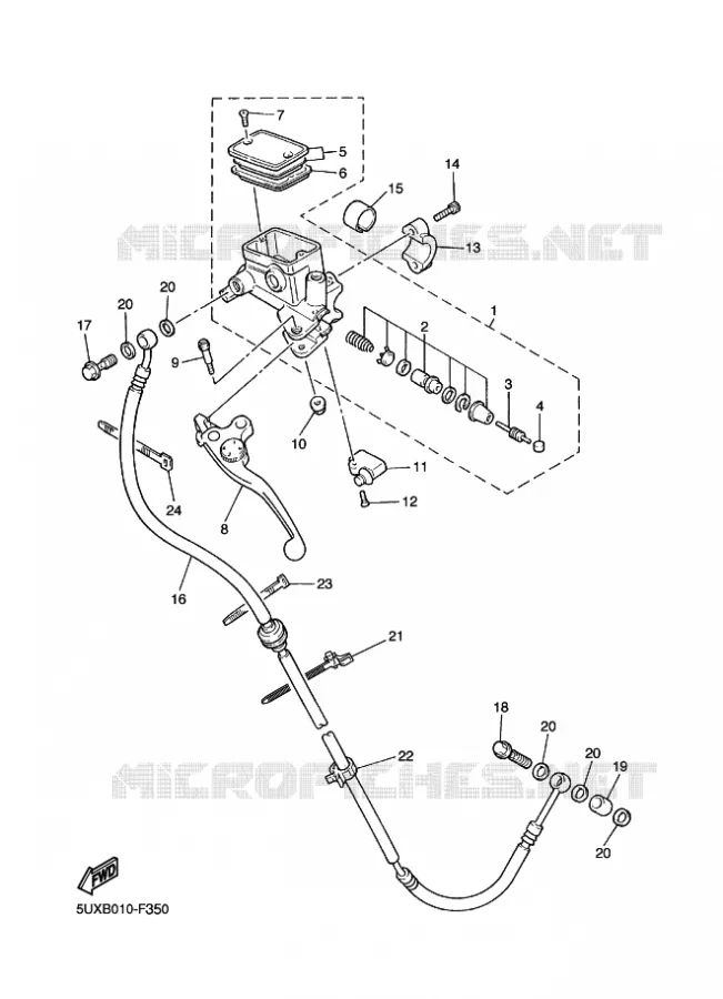MAITRE CYLINDRE D'EMBRAYAGE Yamaha MOTO 1300 2009 XJR  XJR1300