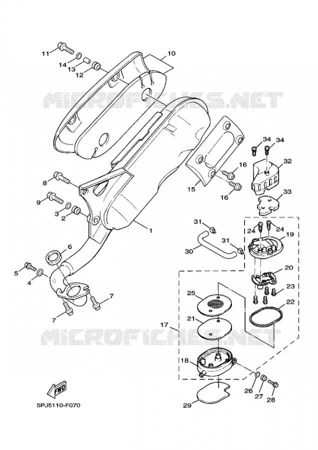 ECHAPPEMENT Yamaha SCOOTER 50 2009 BWS  YW50Y BWS 50