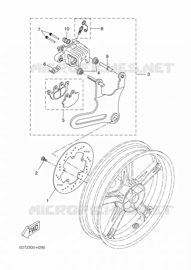 ETRIER DE FREIN ARRIERE Yamaha MOTO 125 2009 R125  YZF-R125