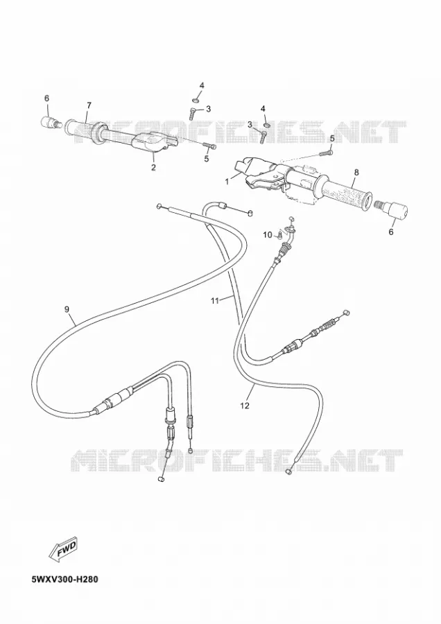 GUIDON ET CABLES Yamaha MOTO 50 2009 XPOWER  TZR50 X-POWER