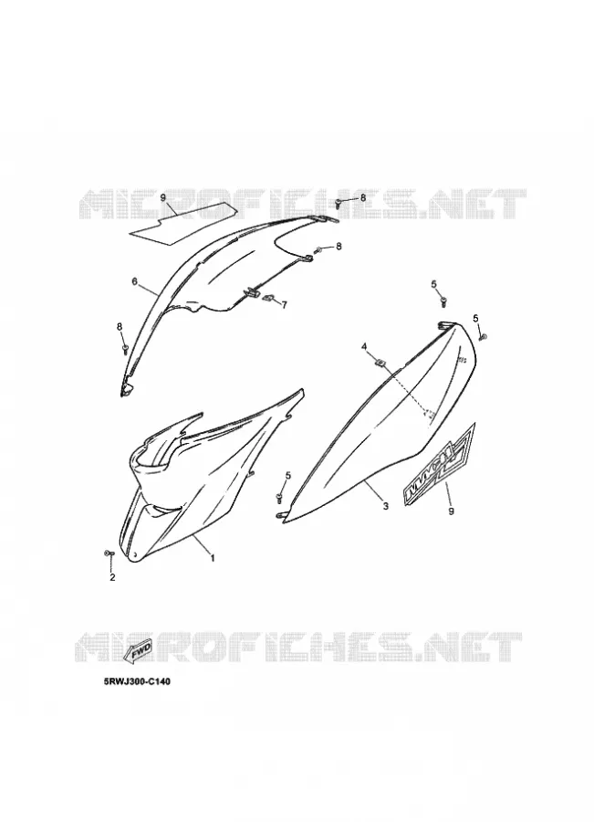 COUVERCLE LATERAL Yamaha SCOOTER 50 2010 MACH  CS50 MACH G AIR