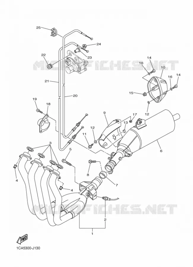ECHAPPEMENT Yamaha MOTO 1000 2010 FZ1 ABS  FZ1-NA