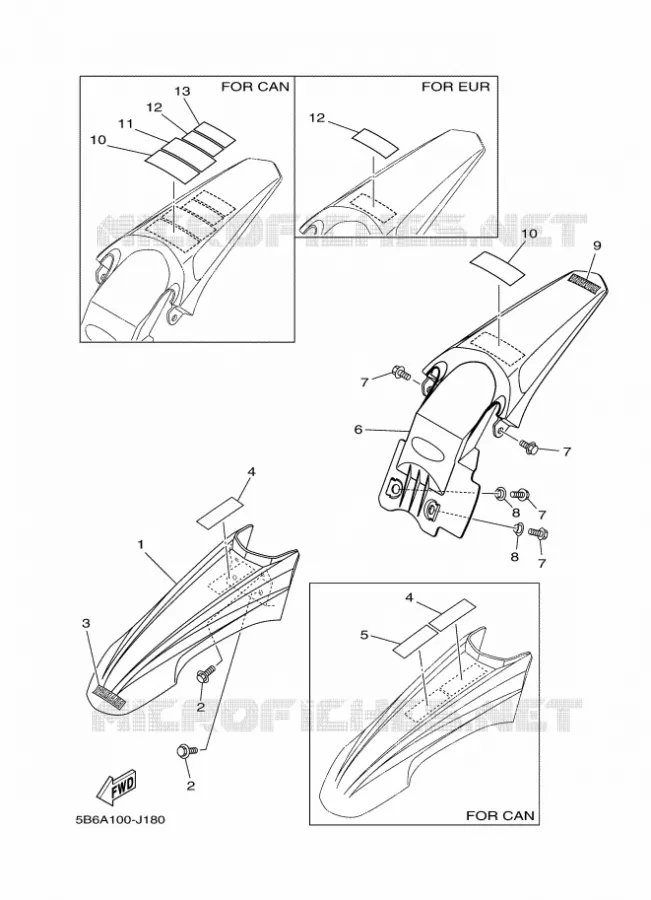 GARDE BOUE Yamaha MOTO 110 2010 TTR  TT-R110E