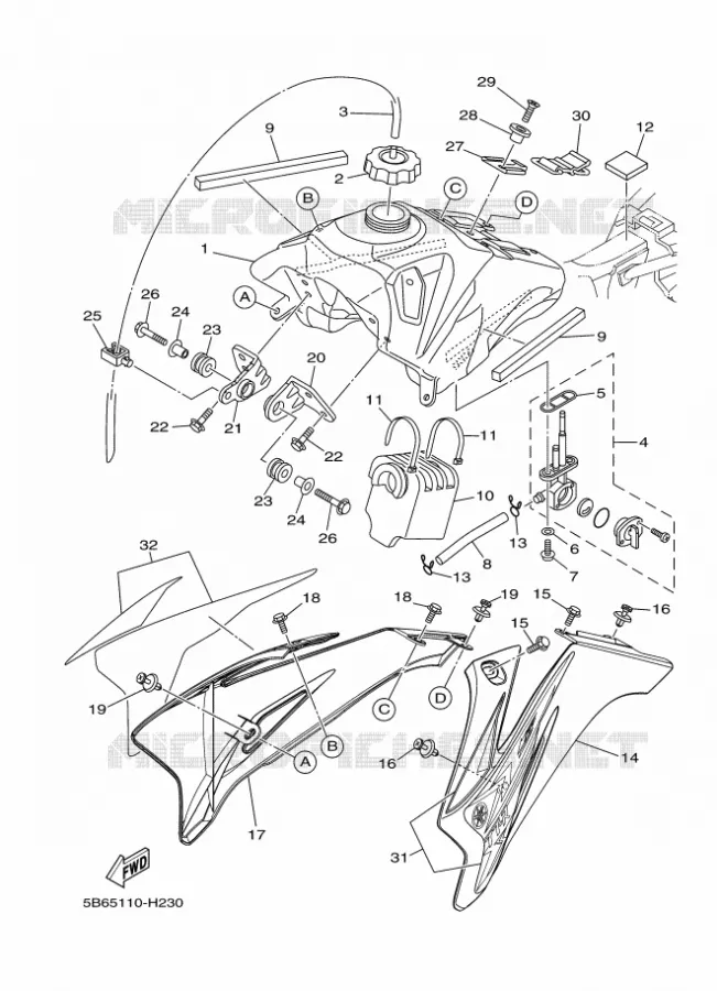 RESERVOIR A ESSENCE Yamaha MOTO 110 2010 TTR  TT-R110E