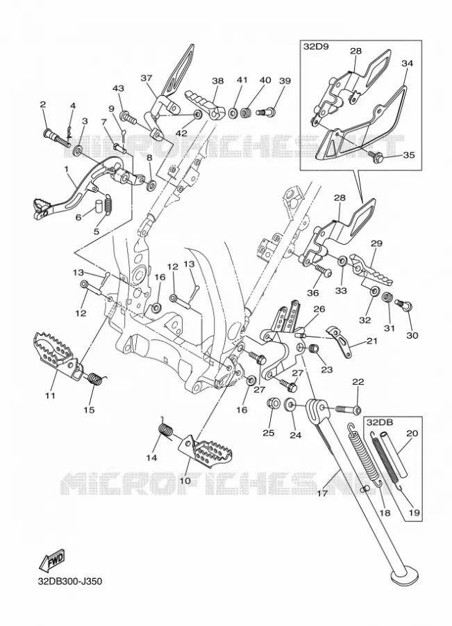 SUPPORT / REPOSE PIEDS Yamaha MOTO 250 2010 WRR  WR250R