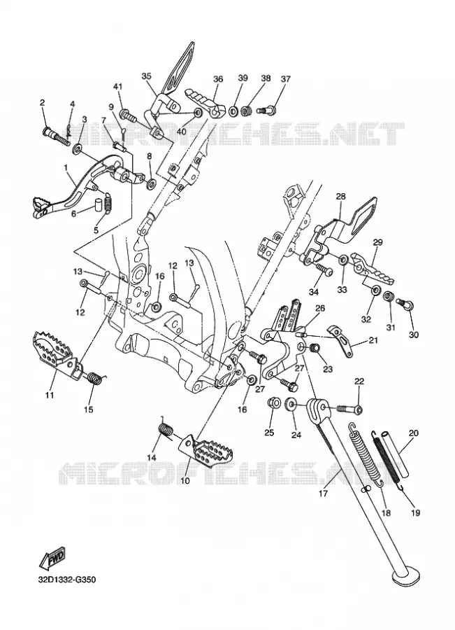 SUPPORT / REPOSE PIEDS Yamaha MOTO 250 2010 WRX  WR250X