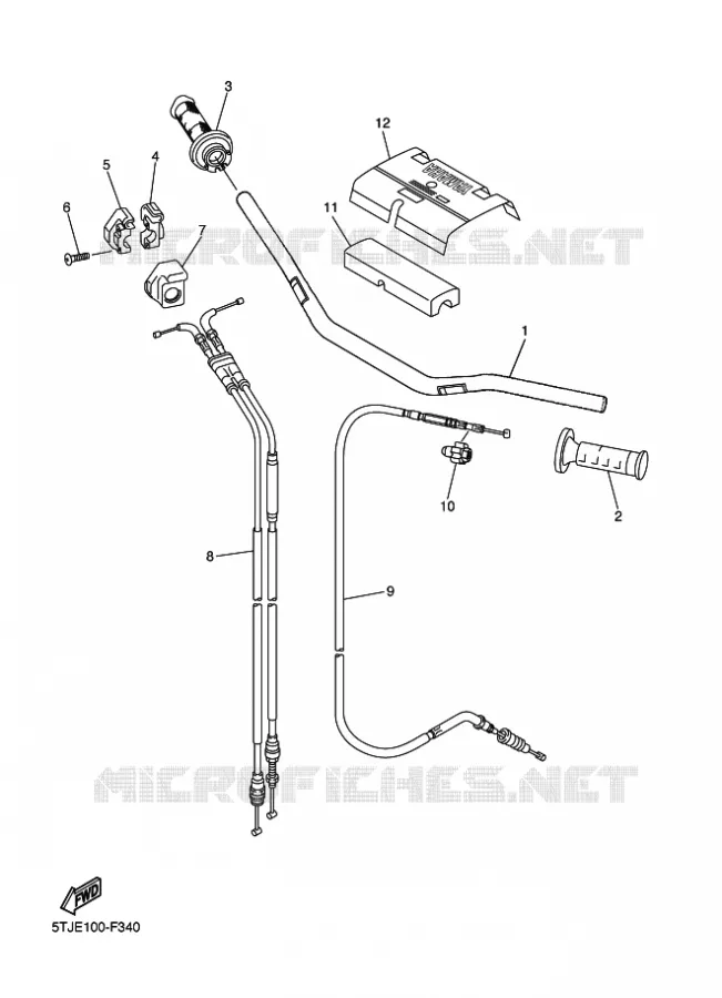 GUIDON ET CABLES Yamaha MOTO 450 2010 WRF  WR450F