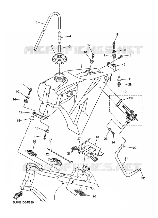 RESERVOIR A ESSENCE Yamaha MOTO 450 2010 WRF  WR450F