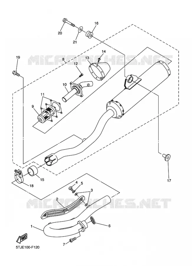 ECHAPPEMENT Yamaha MOTO 450 2010 WRF  WR450F