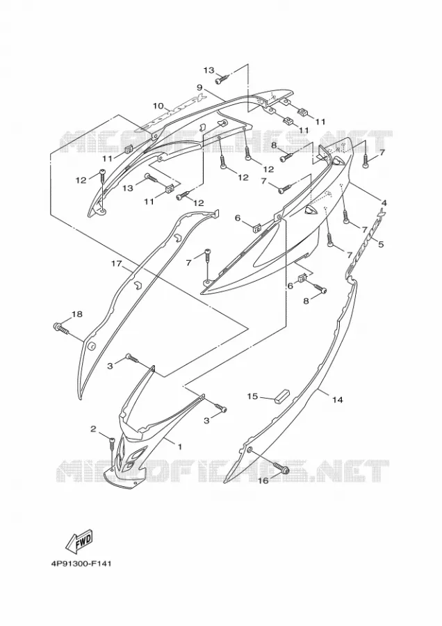 COUVERCLE LATERAL Yamaha SCOOTER 125 2010 CYGNUS  XC125