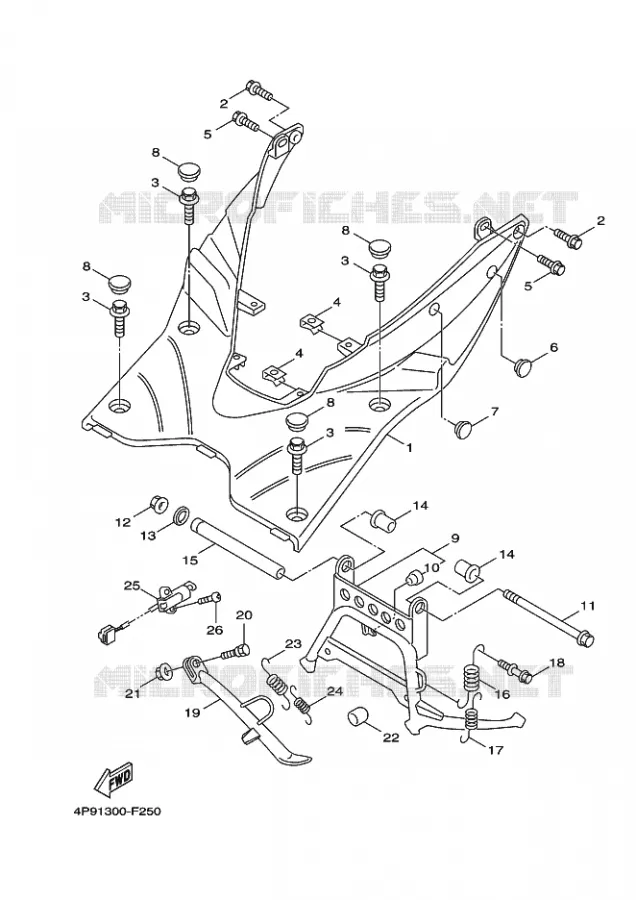 SUPPORT / REPOSE PIEDS Yamaha SCOOTER 125 2010 CYGNUS  XC125