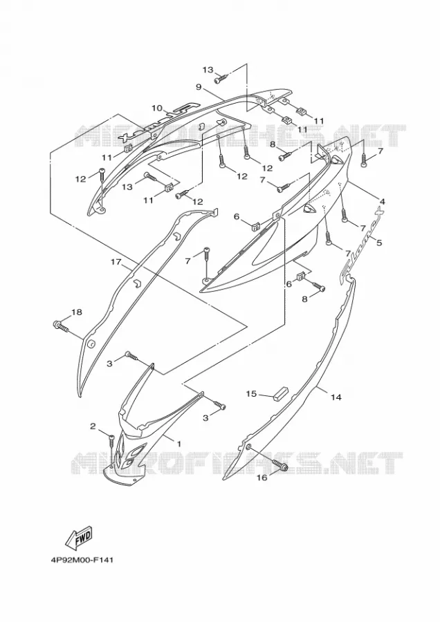 COUVERCLE LATERAL Yamaha SCOOTER 125 2010 FLAME X  XC125 FLAME X