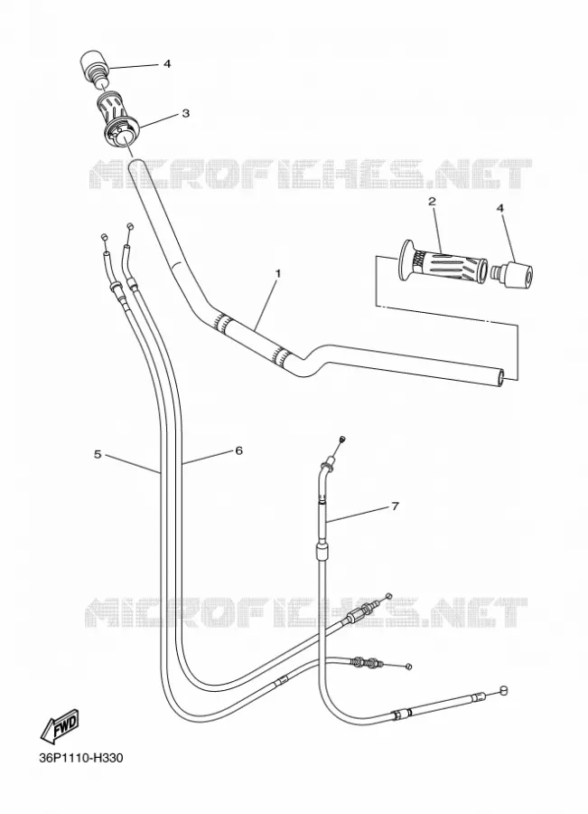 GUIDON ET CABLES Yamaha MOTO 600 2010 XJ6 DIVERSION  XJ6F