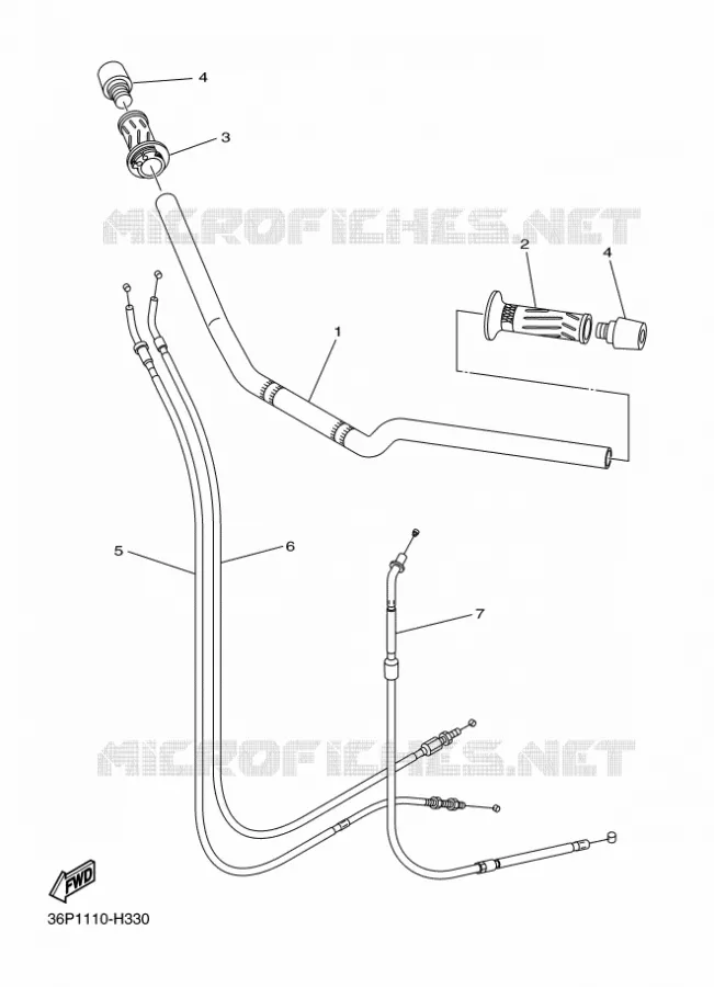 GUIDON ET CABLES Yamaha MOTO 600 2010 XJ6 DIVERSION  XJ6S