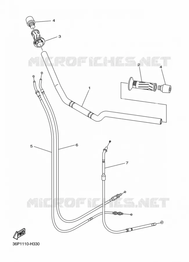 GUIDON ET CABLES Yamaha MOTO 600 2010 XJ6 DIVERSION  XJ6S