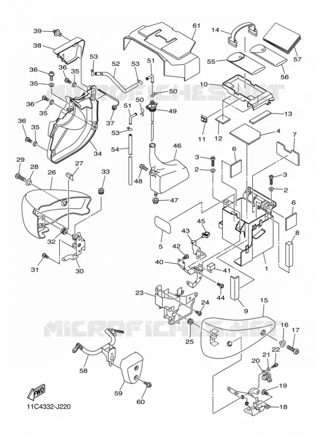 COUVERCLE LATERAL Yamaha MOTO 1300 2010 MIDNIGHT STAR  XVS1300A