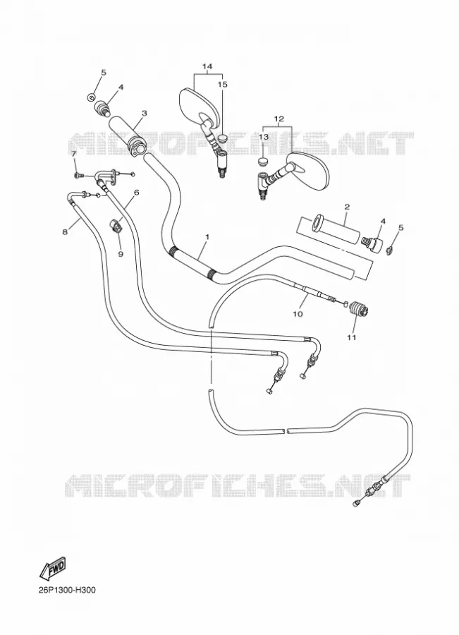 GUIDON ET CABLES Yamaha MOTO 950 2010 XVS MIDNIGHT STAR  XVS950A