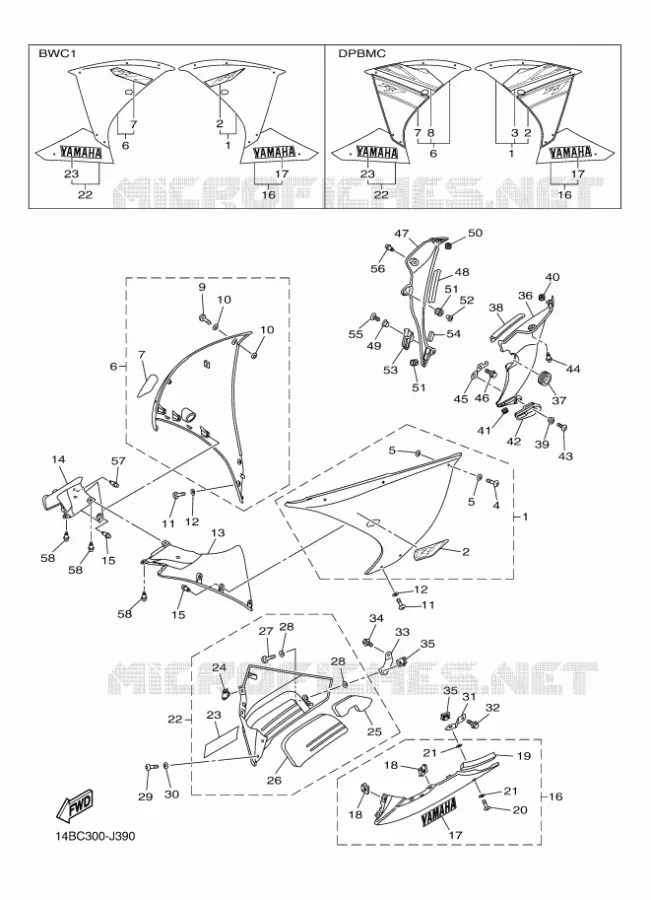 CARENAGES 2 Yamaha MOTO 1000 2010 R1  YZF-R1