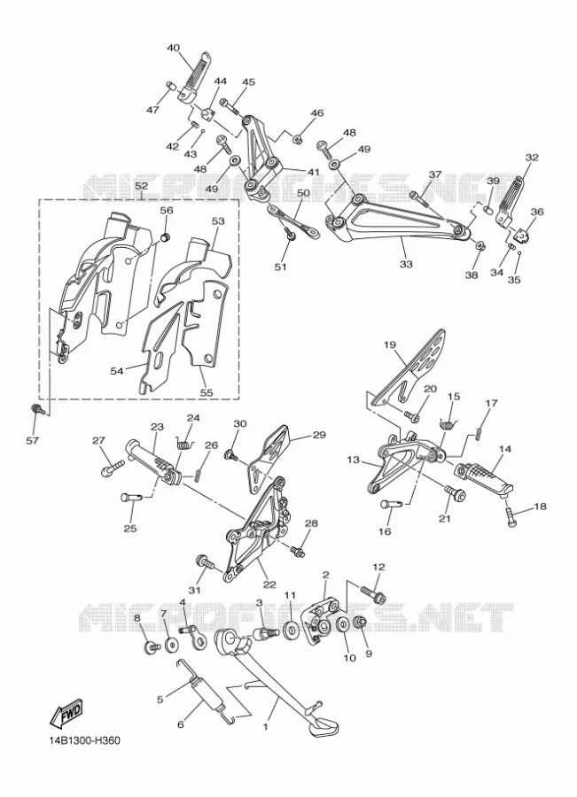 SUPPORT / REPOSE PIEDS Yamaha MOTO 1000 2010 R1  YZF-R1