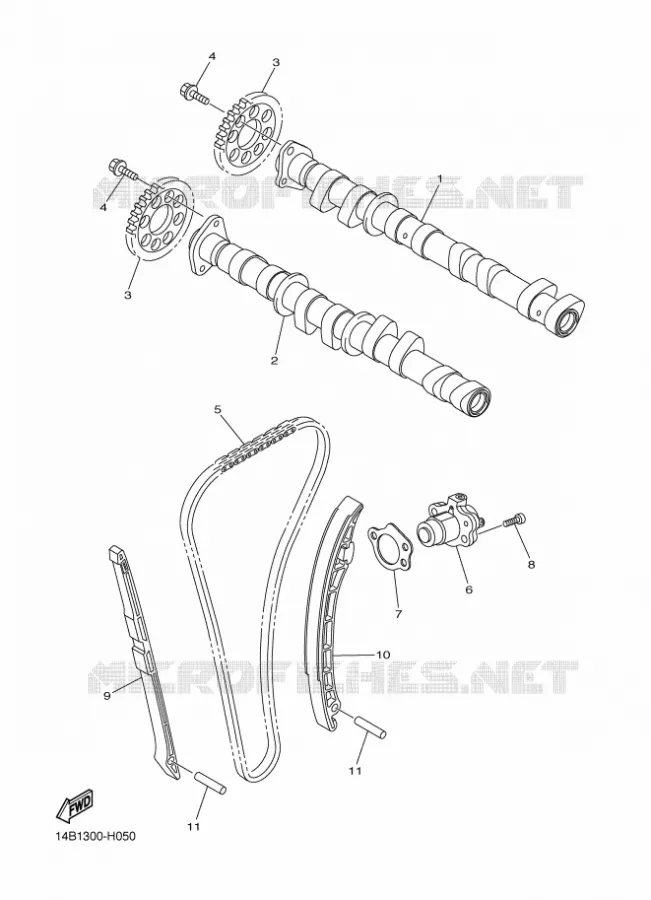 ARBRE A CAMES / CHAINE DE DISTRIBUTION Yamaha MOTO 1000 2010 R1  YZF-R1