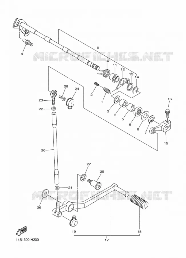 AXE DE SELECTEUR / PEDALE Yamaha MOTO 1000 2010 R1  YZF-R1