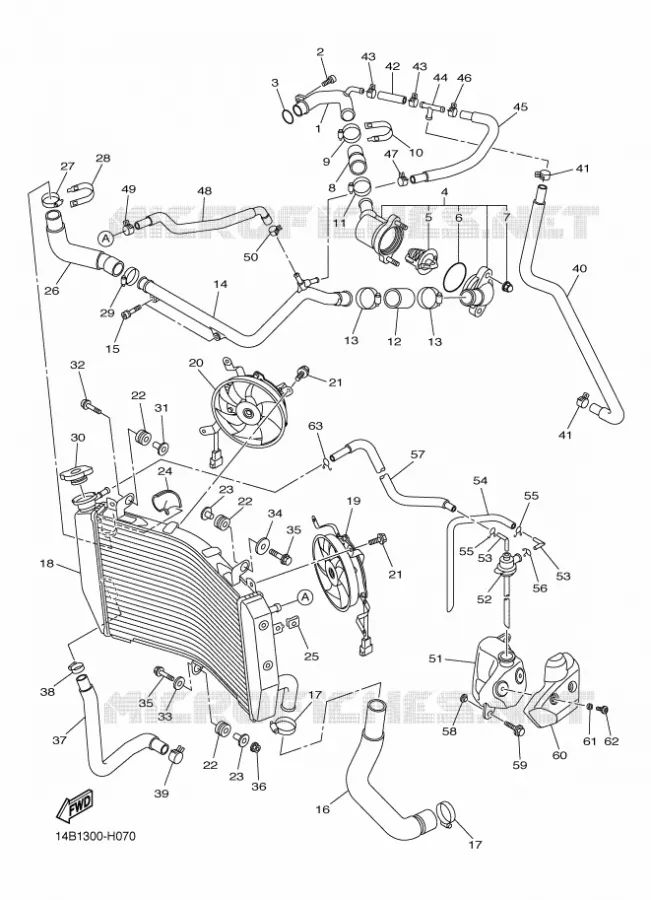RADIATEUR / DURITES Yamaha MOTO 1000 2010 R1  YZF-R1