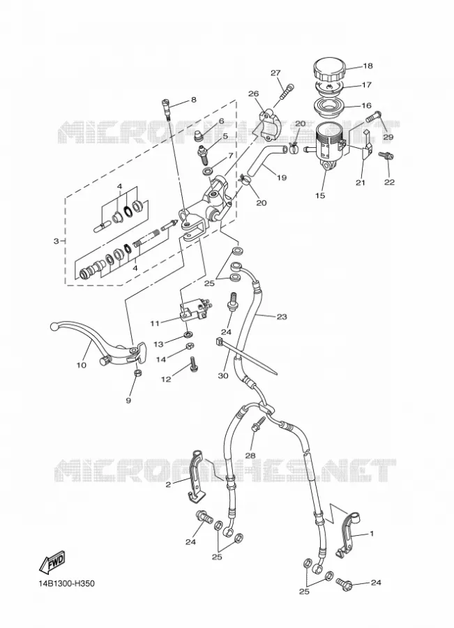 MAITRE CYLINDRE DE FREIN AVANT Yamaha MOTO 1000 2010 R1  YZF-R1 R1