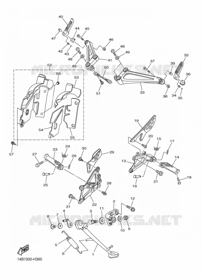 SUPPORT / REPOSE PIEDS Yamaha MOTO 1000 2010 R1  YZF-R1 R1