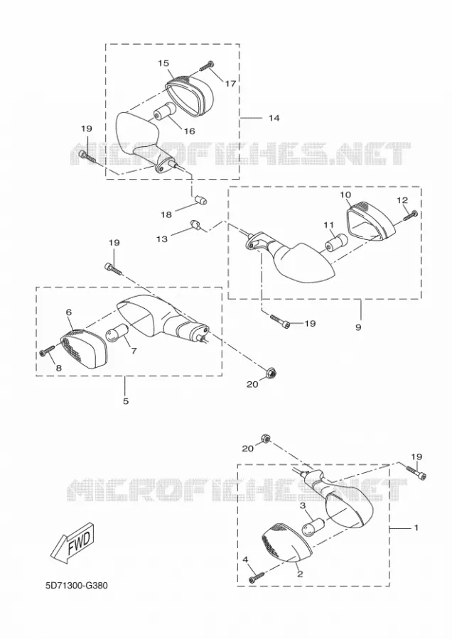 CLIGNOTANT Yamaha MOTO 125 2010 YZF-R125  YZF-R125